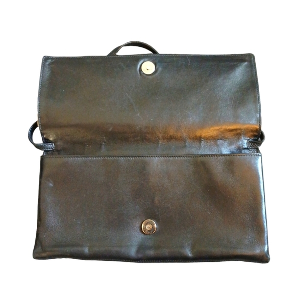 Sergio Rossi Luxe Leather Shoulder Bag Black Clutch - Picture 3 of 13